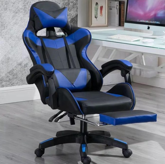 Fauteuil gamer rotatif avec repose-pied