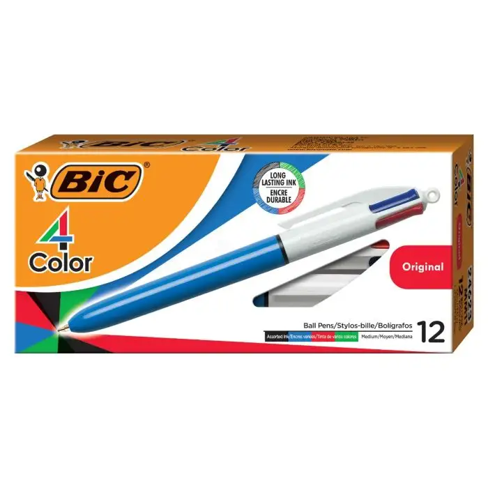 Stylo BIC 4 couleurs rétractable